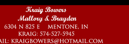 Kraig & Steva Bowers - Mentone IN